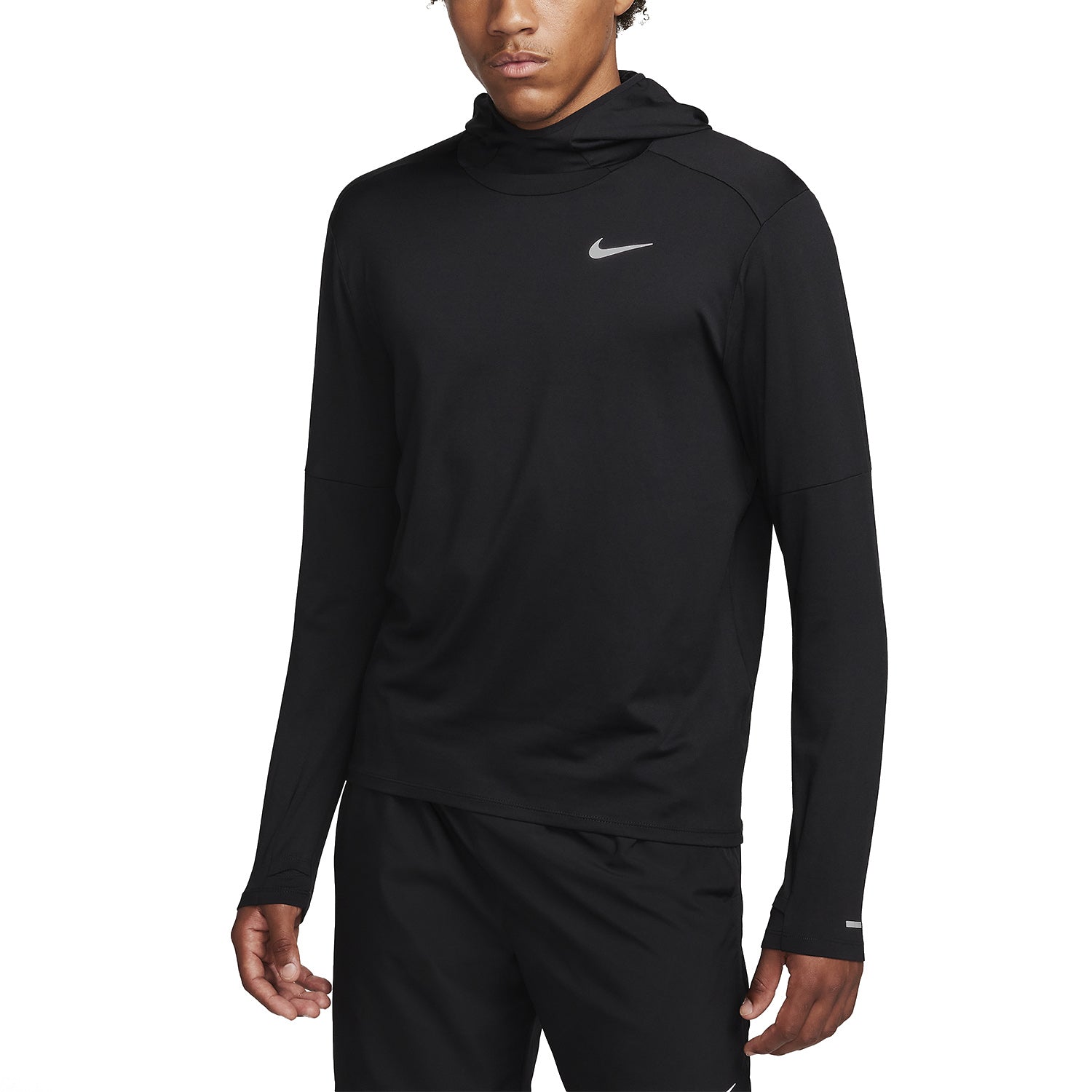 Nike Element Mens APPAREL - Mens Long Sleeve Tops BLACK/SILVER REFLECTIVE
