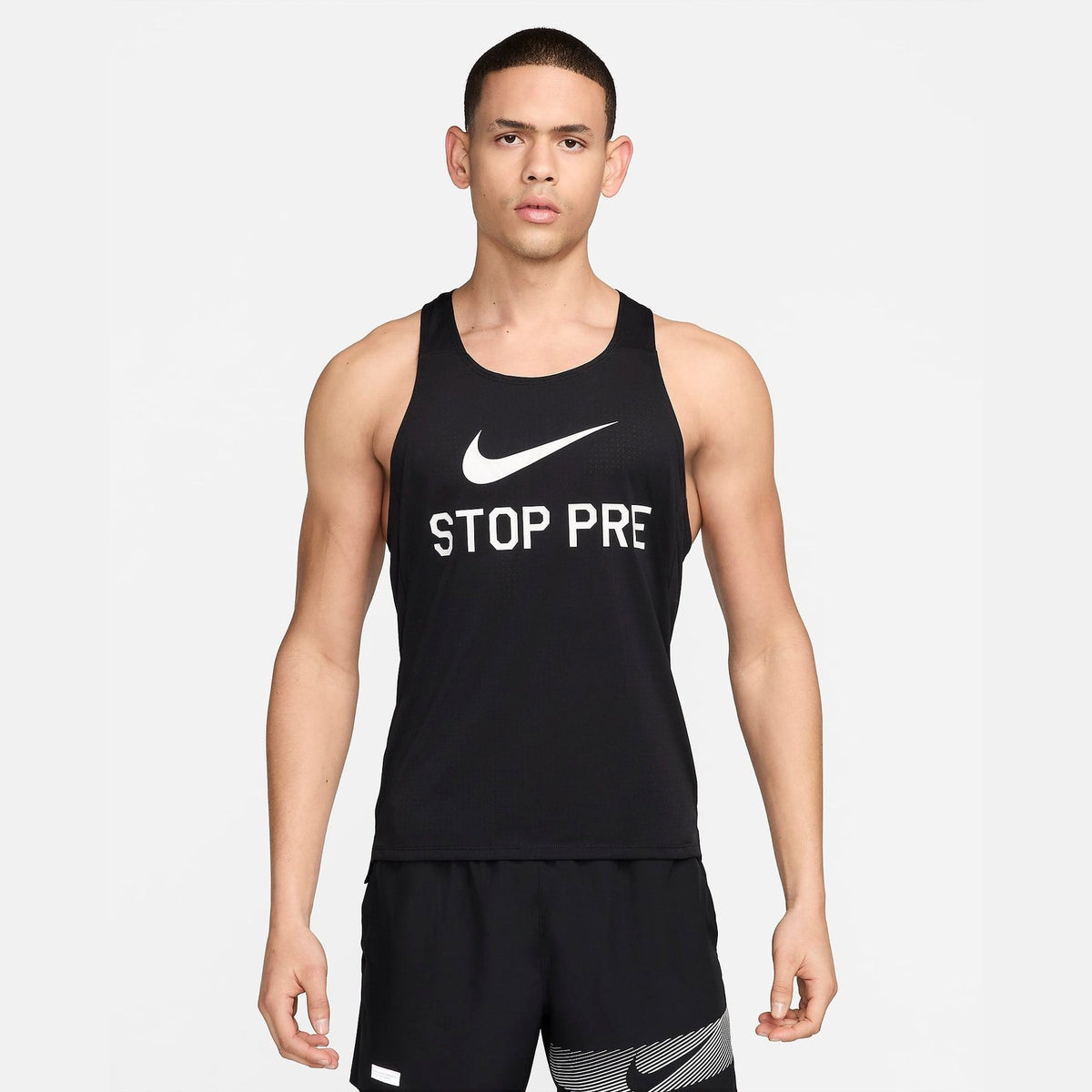 Nike Fast Run Energy &#39;Stop Pre&#39; Singlet Mens APPAREL - Mens Singlets BLACK