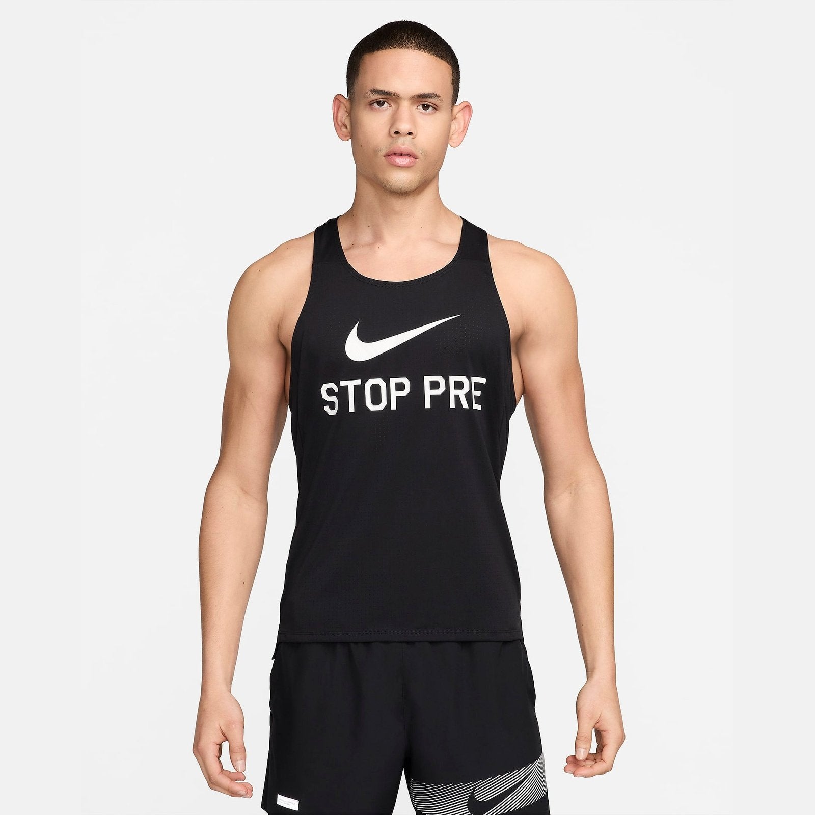 Nike Fast Run Energy 'Stop Pre' Singlet Mens APPAREL - Mens Singlets BLACK