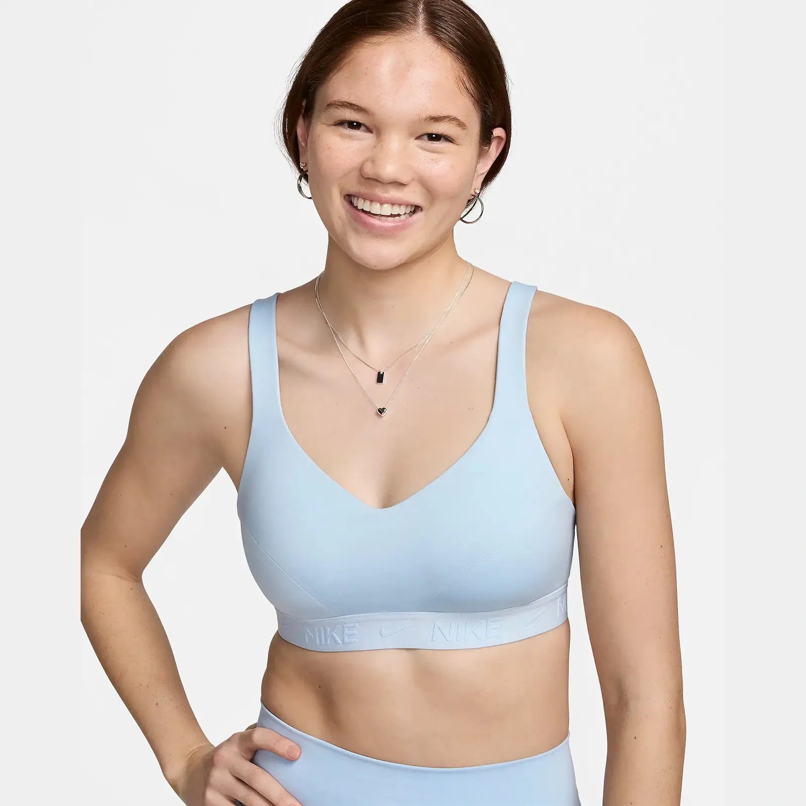 NIKE Indy High-Support Sports Bra Womens APPAREL - Womens Bras LIGHT ARMOURY BLUE/LIGHT ARMOURY BLUE