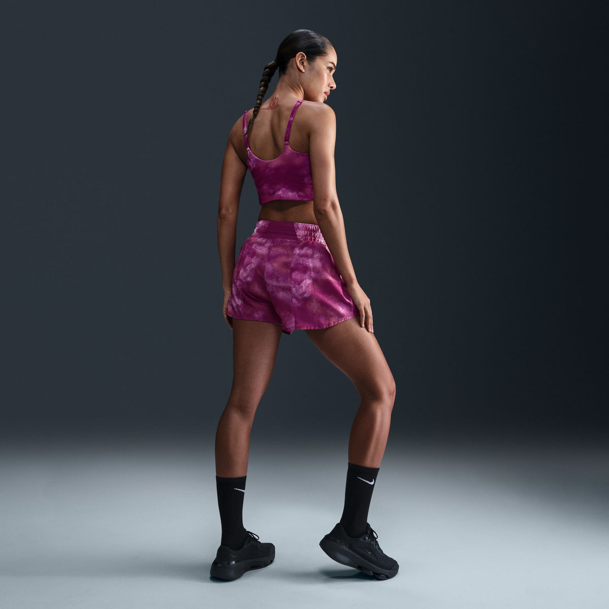 NIKE One Convertible Womens Light-Support Lightly Lined Longline Printed Sports Bra APPAREL - Womens Bras