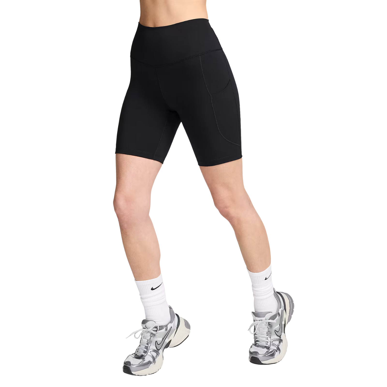 NIKE One Dri-Fit Hi-Rise 8" Tights Womens APPAREL - Womens Tights BLACK/BLACK