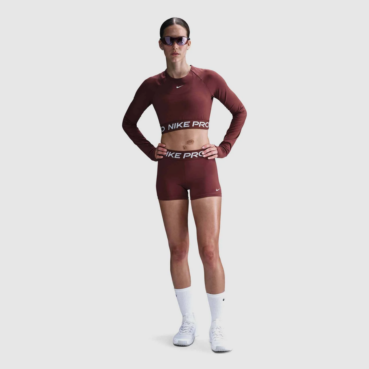 NIKE Pro 365 3" Womens APPAREL - Womens Bottoms BROWN/RED SEPIA/WHITE