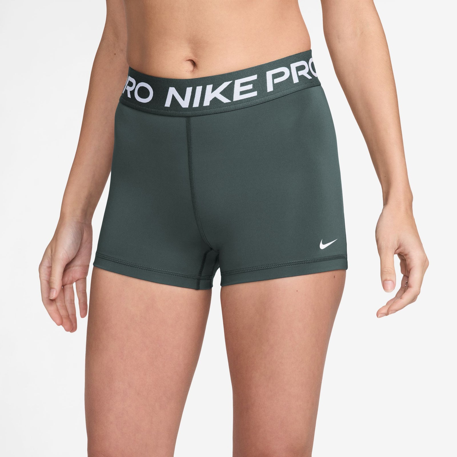 NIKE Pro 365 3" Womens APPAREL - Womens Bottoms VINTAGE GREEN/WHITE