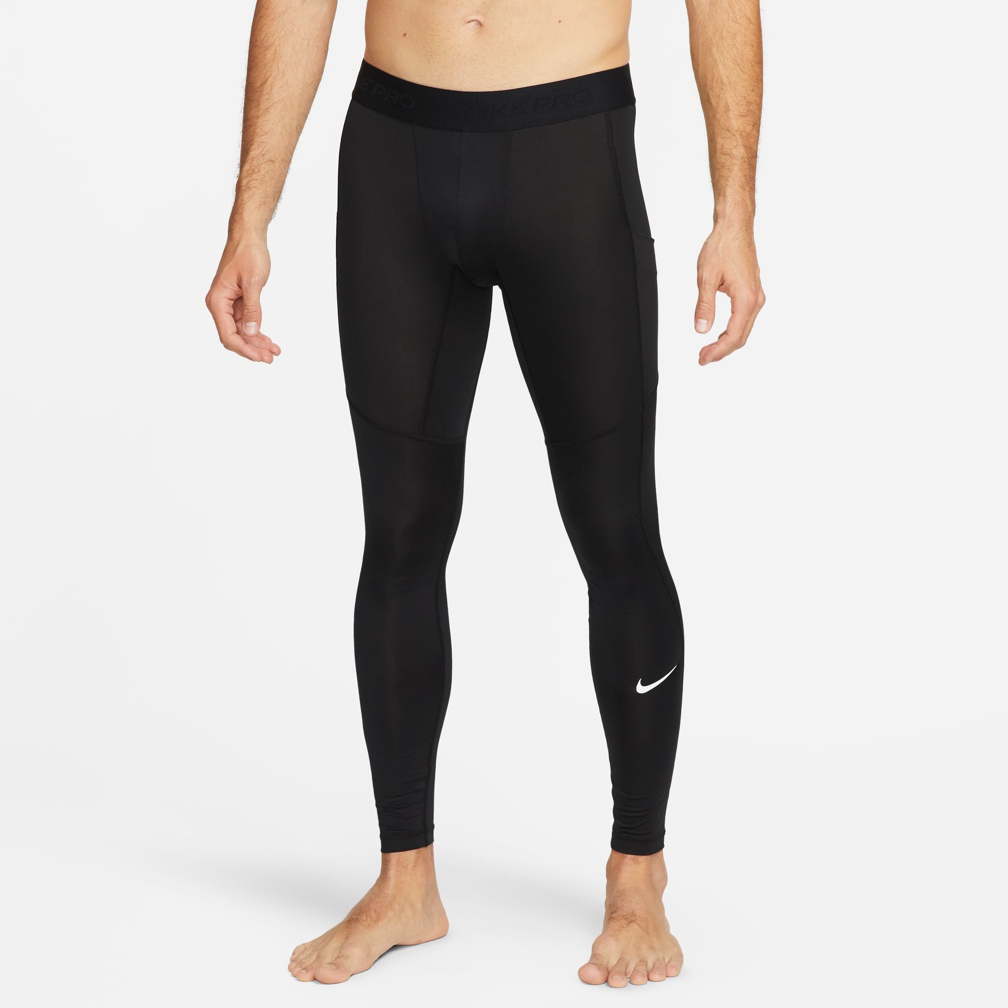 Nike Pro Men's Dri-FIT Fitness Tights APPAREL - Mens Compression BLACK/WHITE