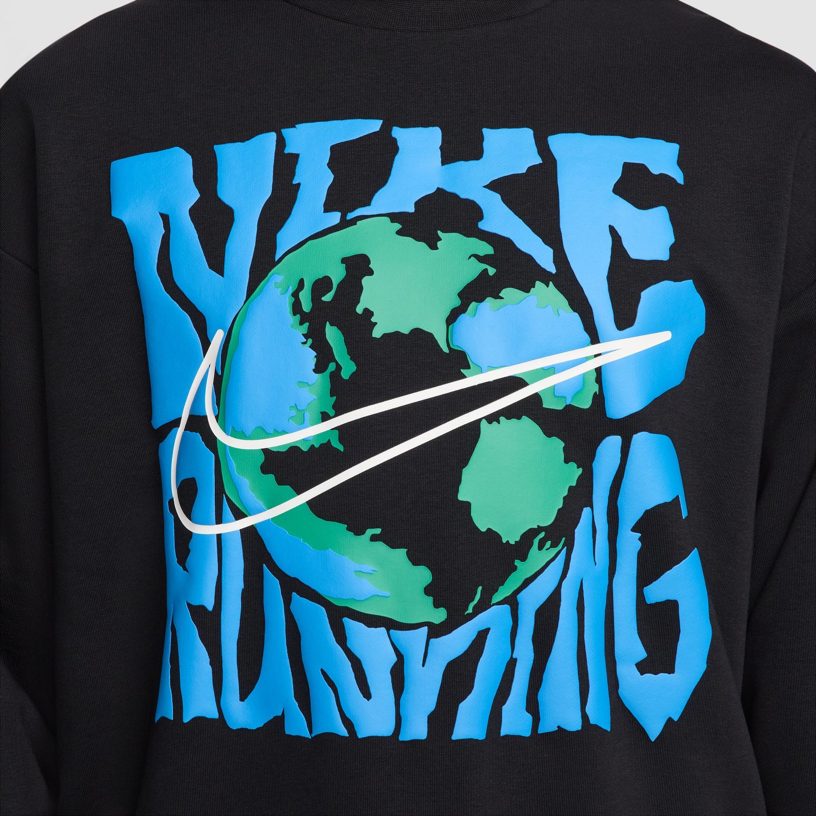 NIKE Run Energy Men's Dri-FIT Fleece Running Crew APPAREL - Mens Long Sleeve Tops BLACK / SUMMIT WHITE