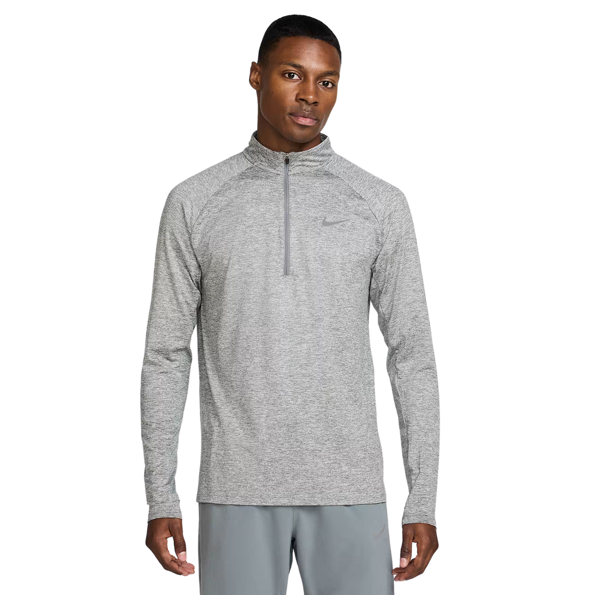 NIKE Stride Dri-FIT 1/4-Zip Running Top Mens APPAREL - Mens Tops SMOKE GREY/HEATHER