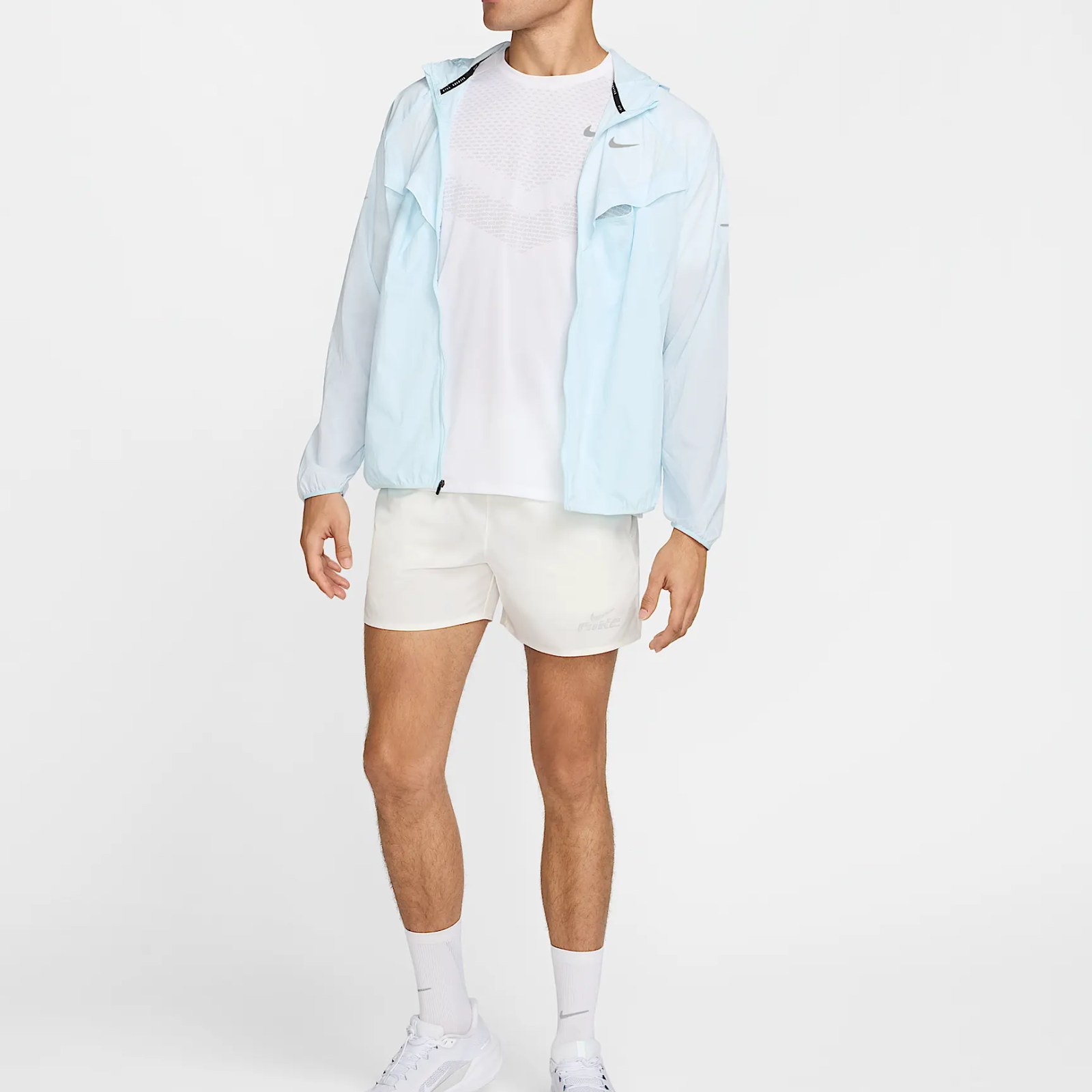 NIKE Stride Men's Repel UV Running Jacket APPAREL - Mens Jackets GLACIER BLUE / REFLECTIVE SILVER