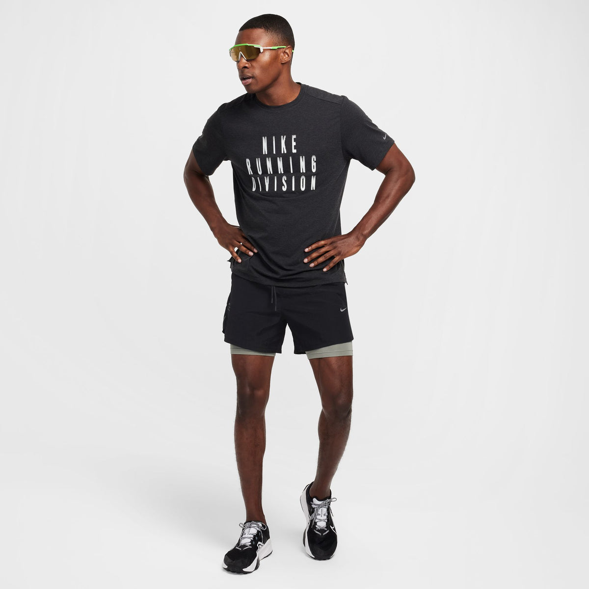 NIKE Stride Running Division 5" Shorts Mens APPAREL - Mens Shorts BLACK/REFLECTIVE SILVER