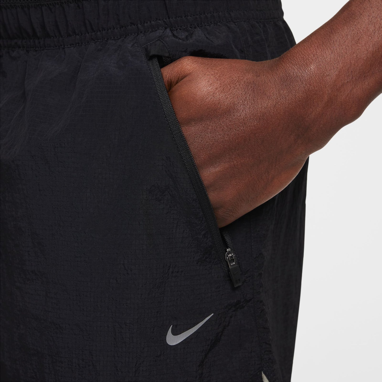 NIKE Stride Running Division 5" Shorts Mens APPAREL - Mens Shorts BLACK/REFLECTIVE SILVER