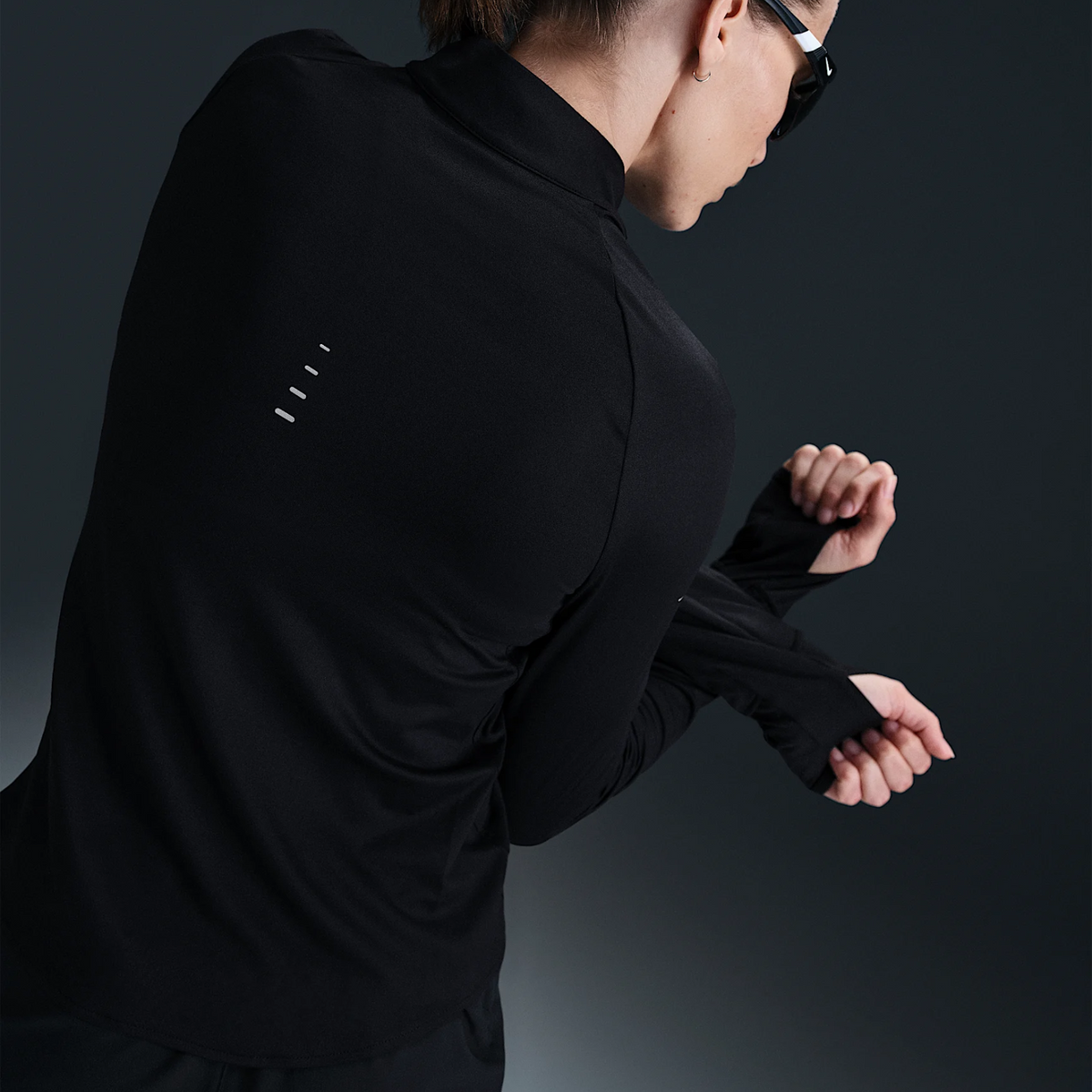 NIKE Swift Dri-FIT UV 1/4-Zip Running Top Womens APPAREL - Womens Long Sleeve Tops