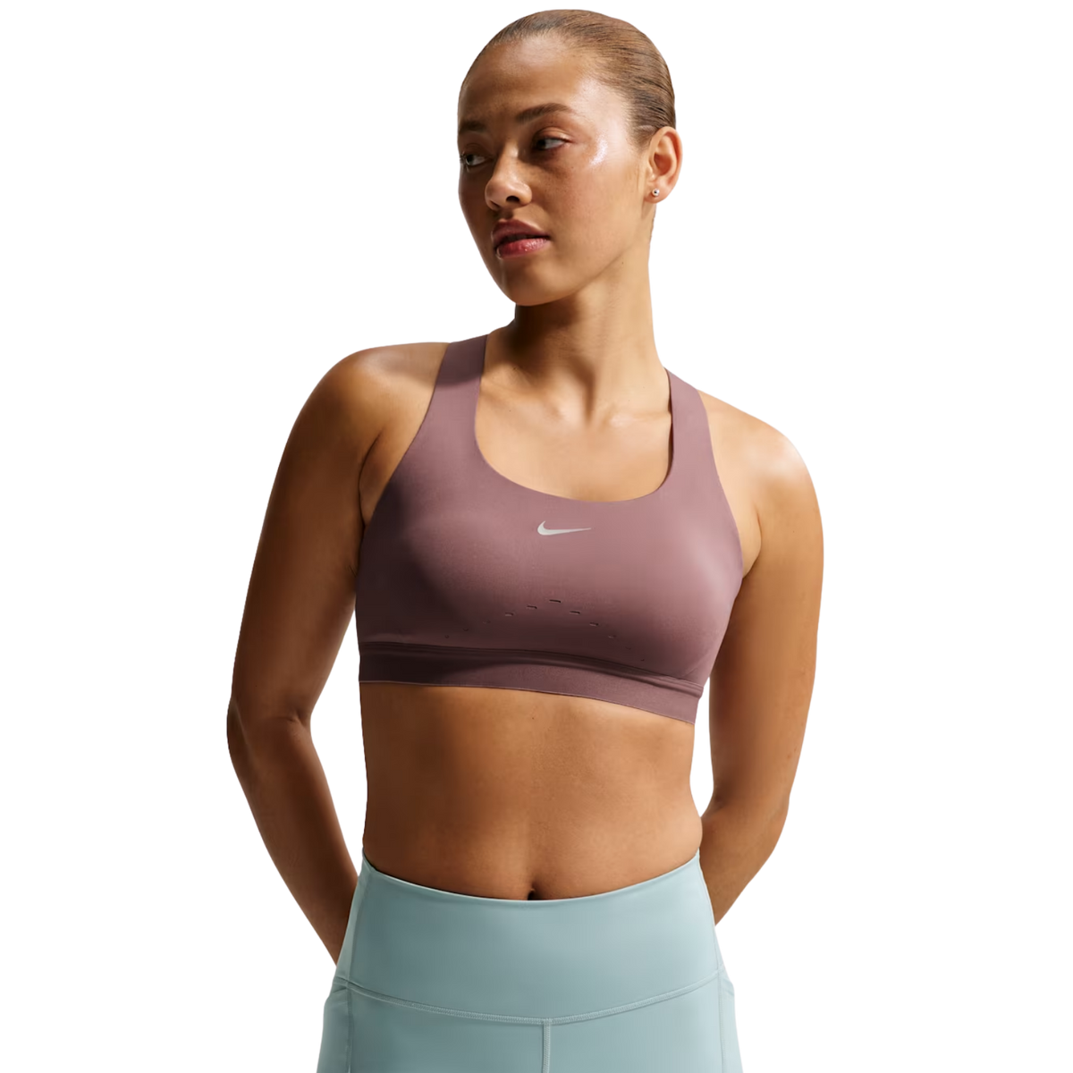 NIKE Swift Womens High-Support Lightly Lined Sports Bra APPAREL - Womens Bras TATTOO/SILVER