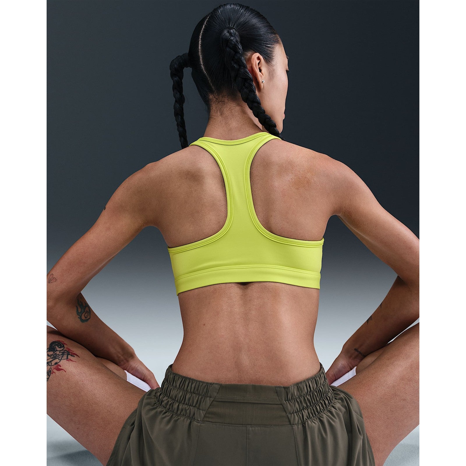 Nike Swoosh Medium-Support Womens Padded Sports Bra APPAREL - Womens Bras CYBER/WHITE