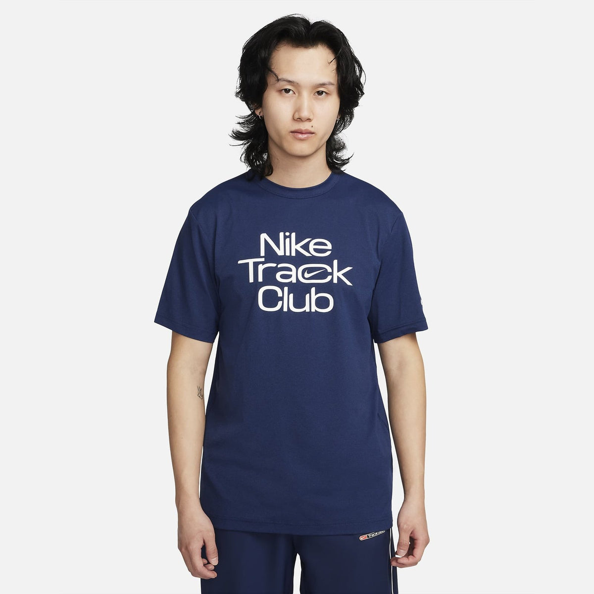 Nike Track Club Dri-FIT Short Sleeve Mens APPAREL - Mens T-Shirts MIDNIGHT NAVY/SUMMIT WHITE