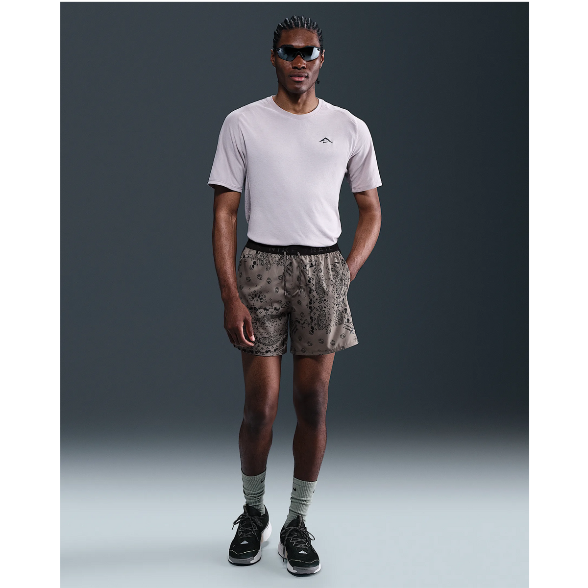 NIKE Trail AOP Dri-FIT 6" Brief-lined Running Shorts Mens APPAREL - Mens Shorts