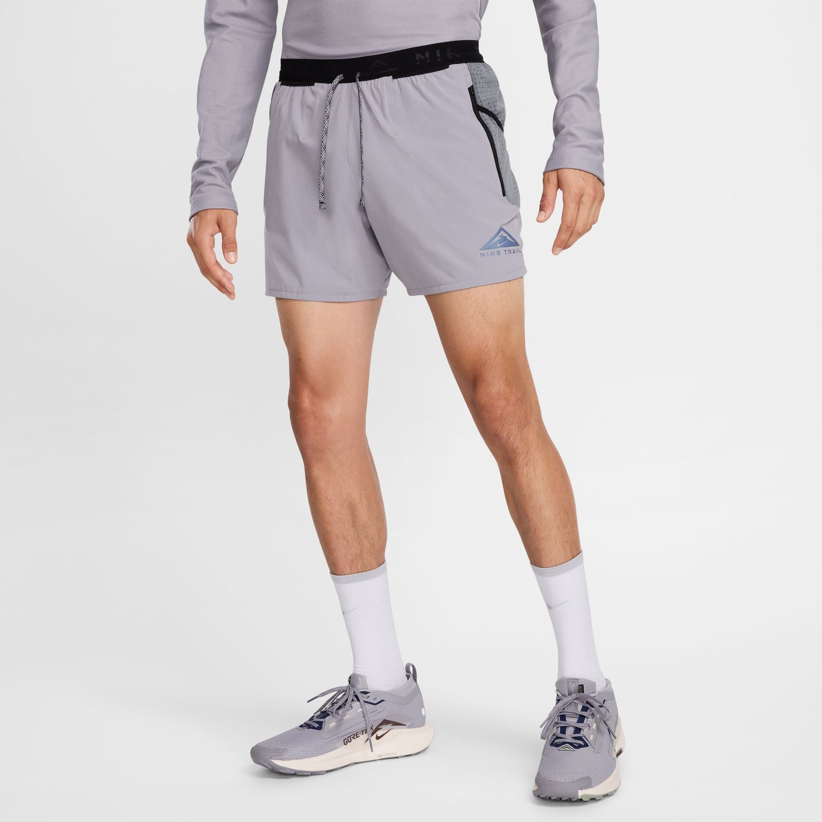 NIKE Trail Second Sunrise Short Mens APPAREL - Mens Shorts CEMENT GREY/SMOKE GREY/BLACK