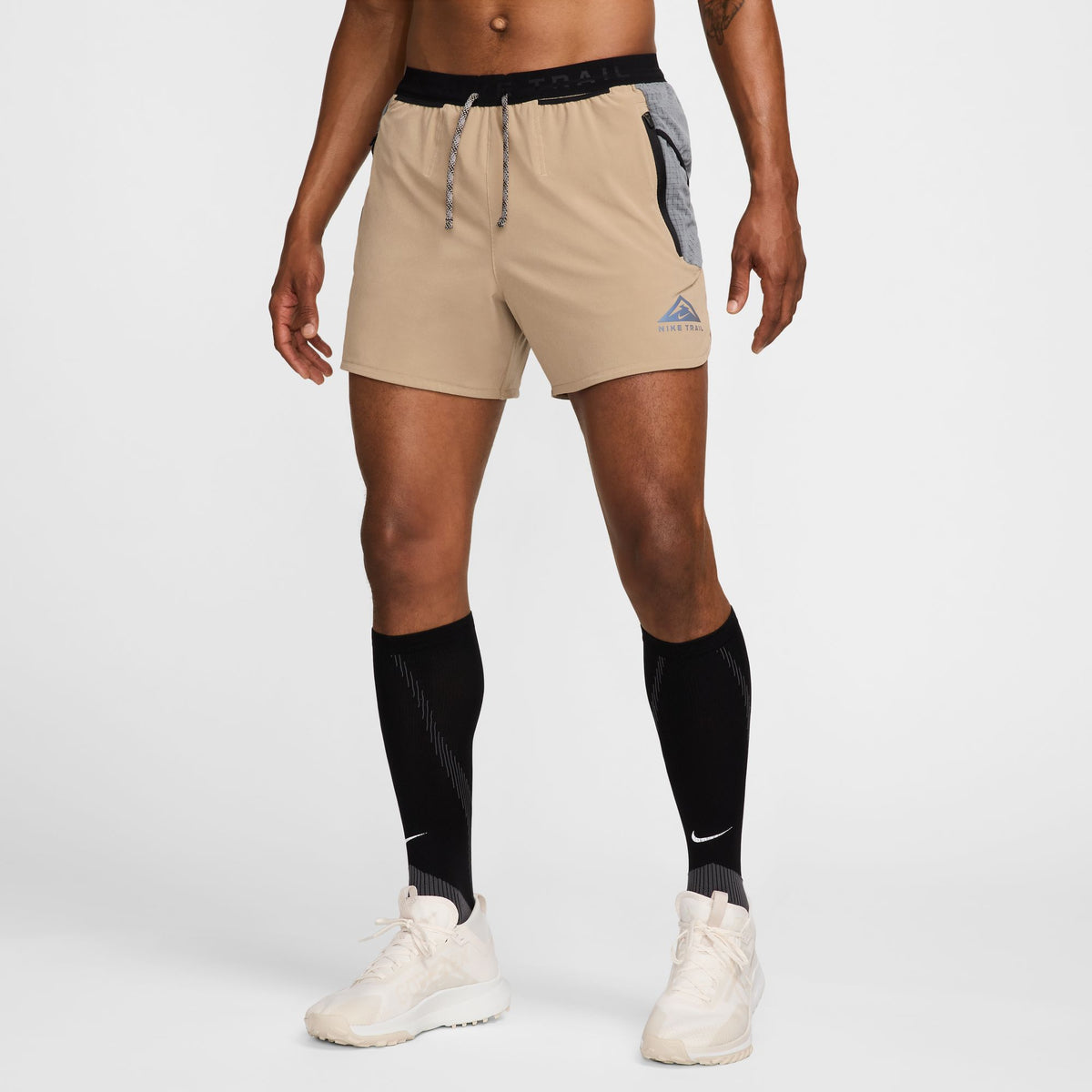 NIKE Trail Second Sunrise Short Mens APPAREL - Mens Shorts KHAKI / SMOKE GREY / BLACK