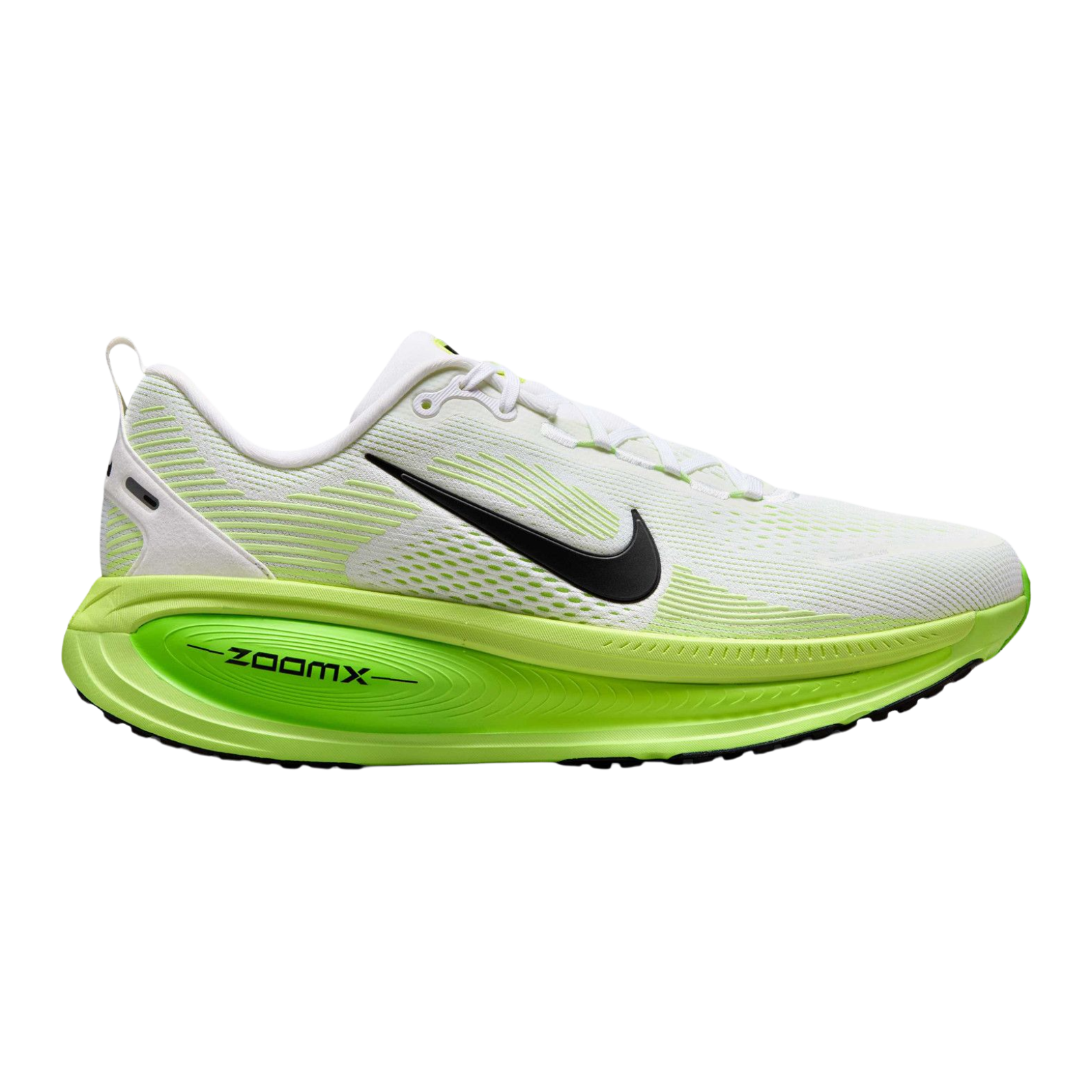 NIKE Vomero 18 Womens FOOTWEAR - Womens Neutral Cushioned WHTE/BLACK-ELECTRIC GREEN