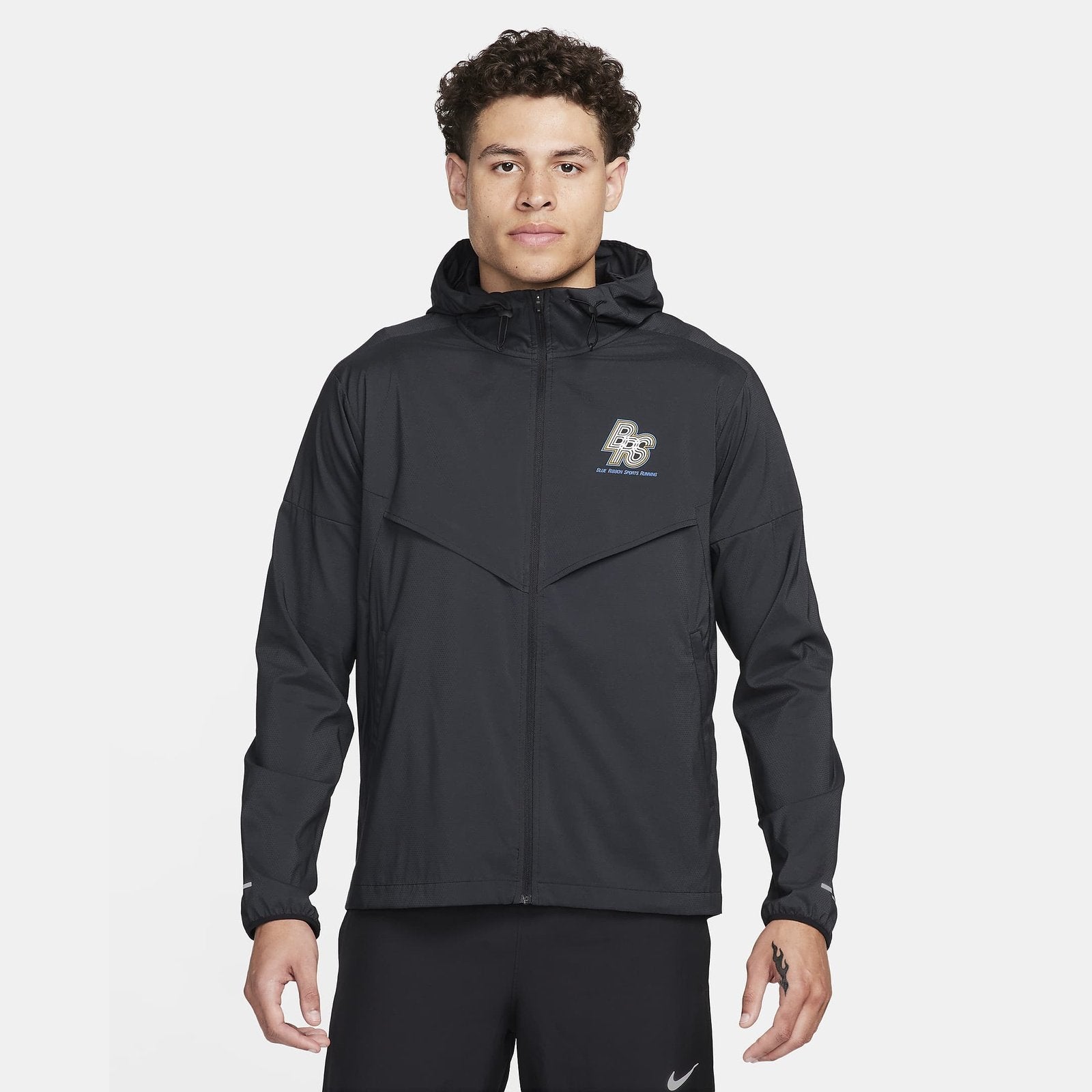 NIKE Windrunner Running Energy Mens APPAREL - Mens Jackets BLACK/HYPER ROYAL