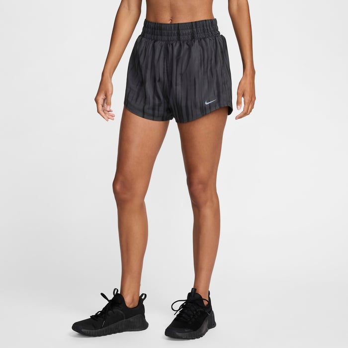 NIKE Womens One Dri-FIT High-Waisted 3" Brief-Lined Printed Shorts APPAREL - Womens Shorts S