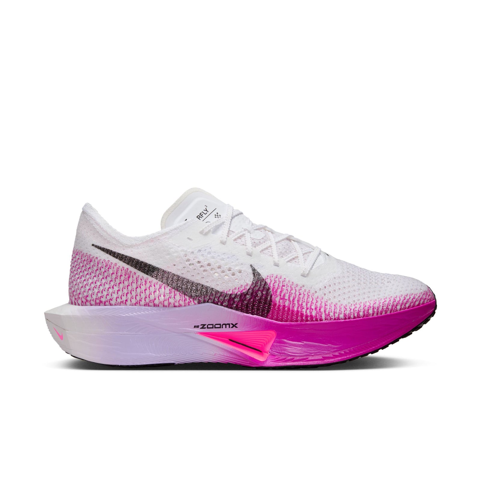 NIKE ZoomX Vaporfly Next% 3 Mens FOOTWEAR - Mens Carbon Plate WHITE/BLACK-VIVID PURPLE