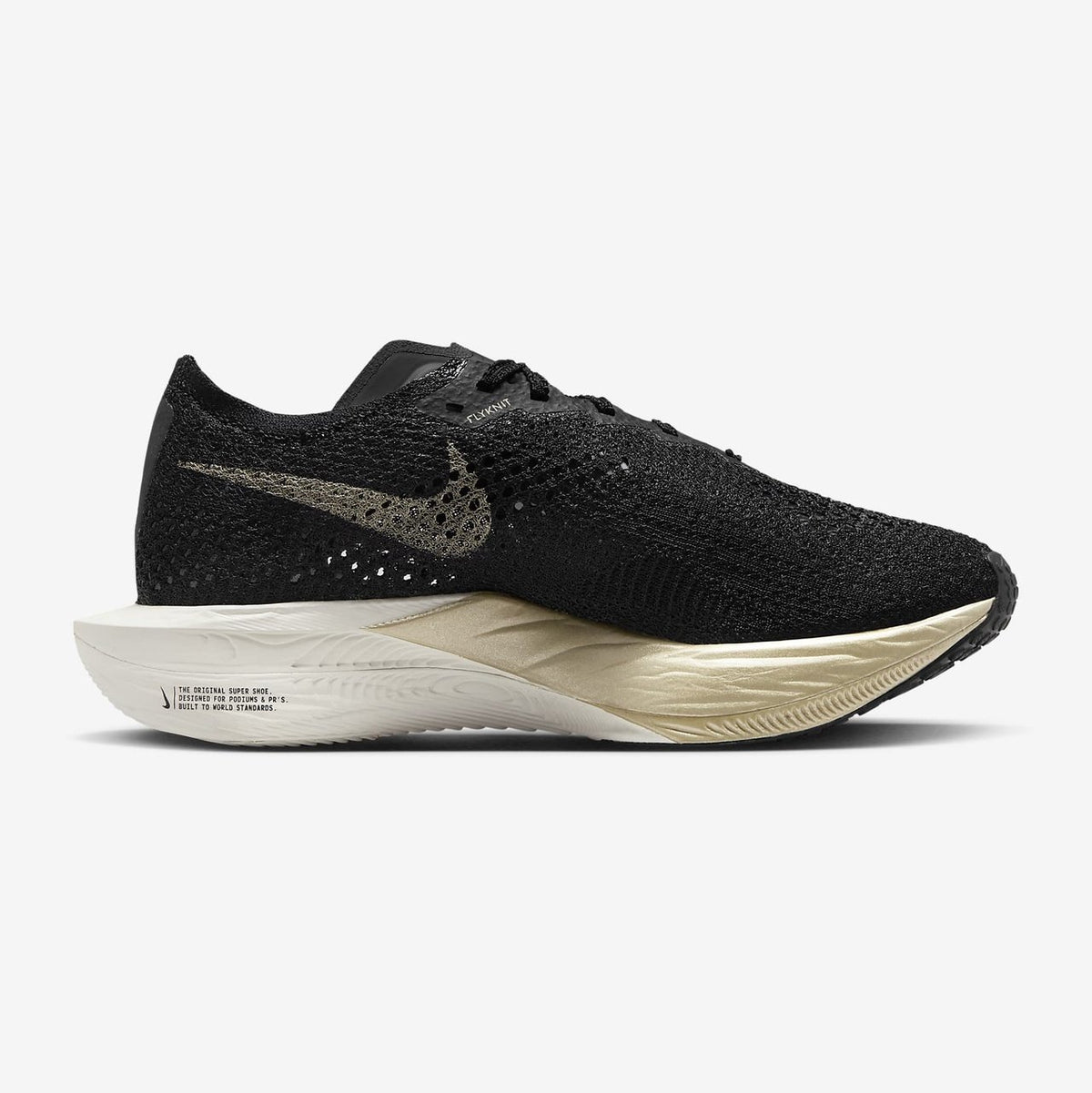 Nike ZoomX Vaporfly Next% 3 Womens FOOTWEAR - Womens Carbon Plate BLACK/METALLIC GOLD/GRAIN BLACK