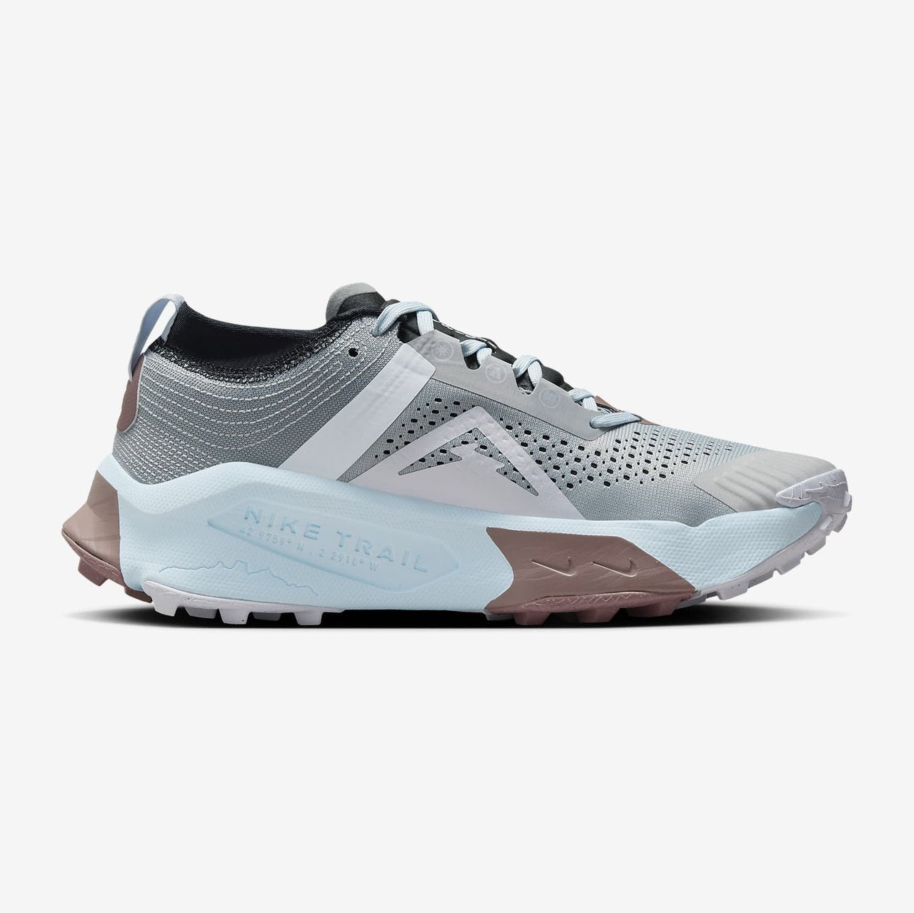 NIKE ZoomX Zegama Trail Womens FOOTWEAR - Womens Trail LT SMOKE GREY/WHITE-BLACK