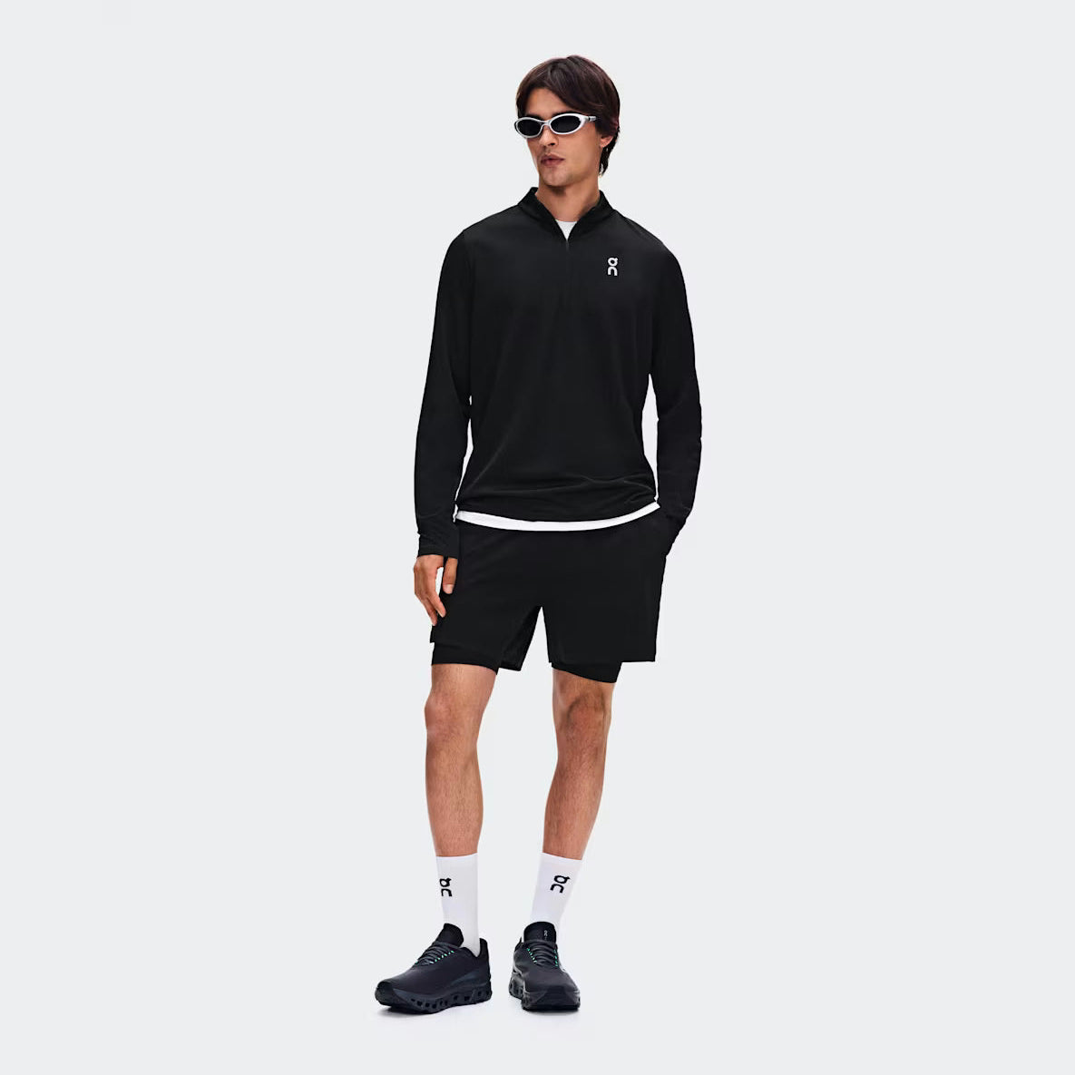 ON Core 1/4 Zip Mens APPAREL - Mens Long Sleeve Tops BLACK