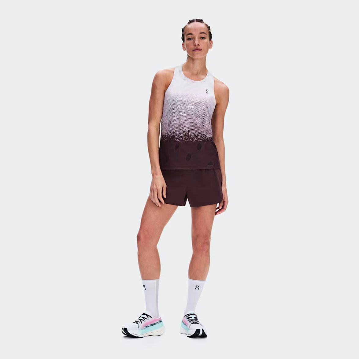 ON Zero Tank Breathe Womens APPAREL - Womens Tanks FOXGLOVE/WHITE