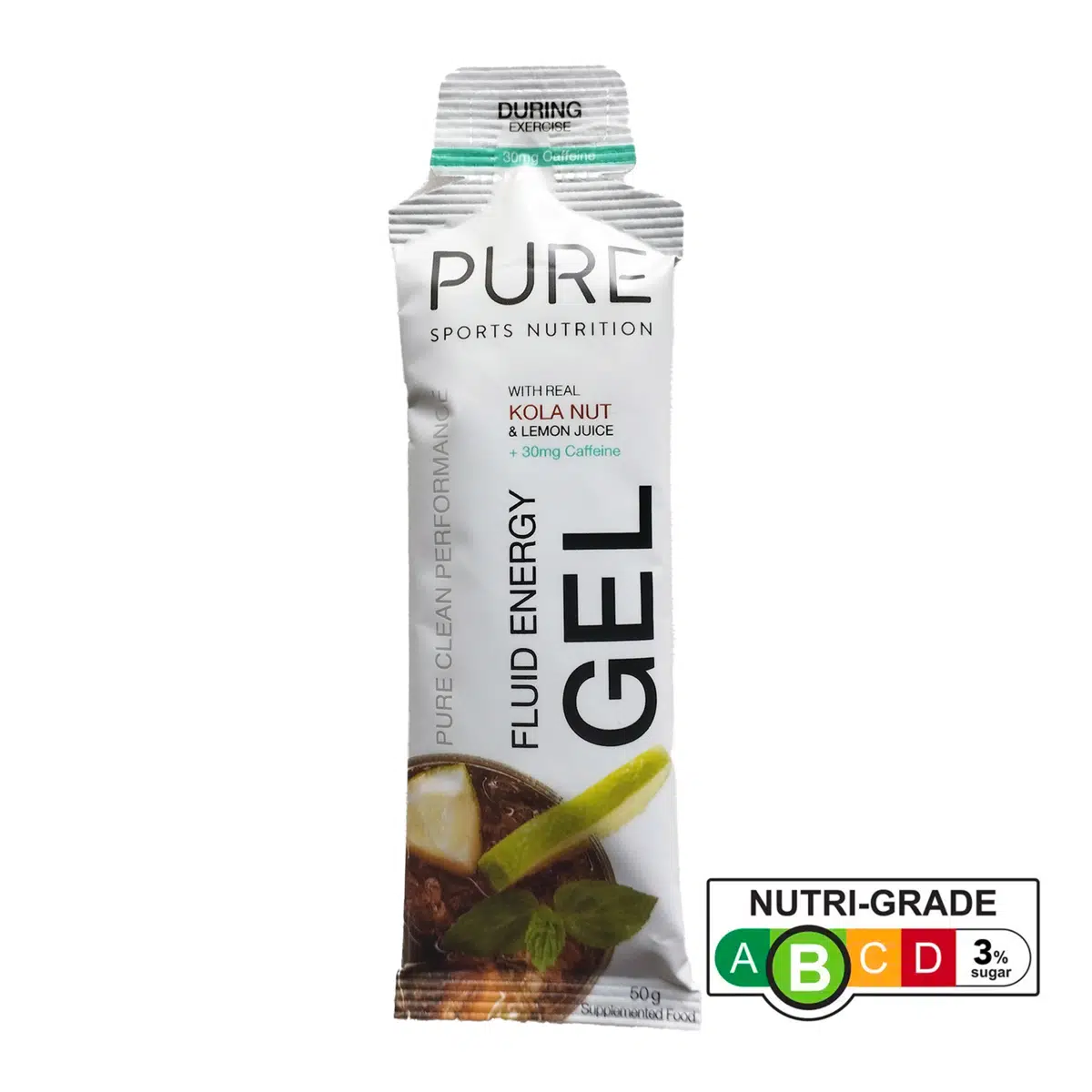 PURE SPORTS NUTRITION Fluid Energy Gel 50g + Caffeine NUTRITION - Energy and Recovery Gels 50g