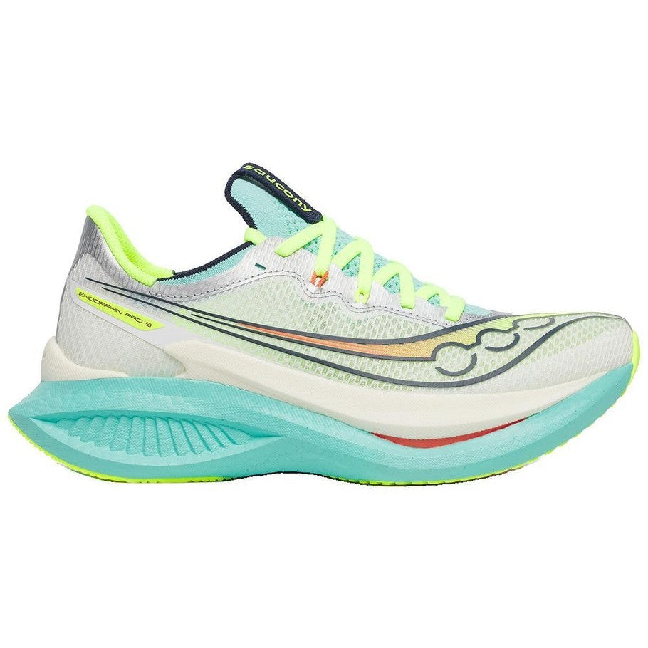 SAUCONY Endorphin Pro 5 Womens FOOTWEAR - Womens Carbon Plate WHITE/SPLASH