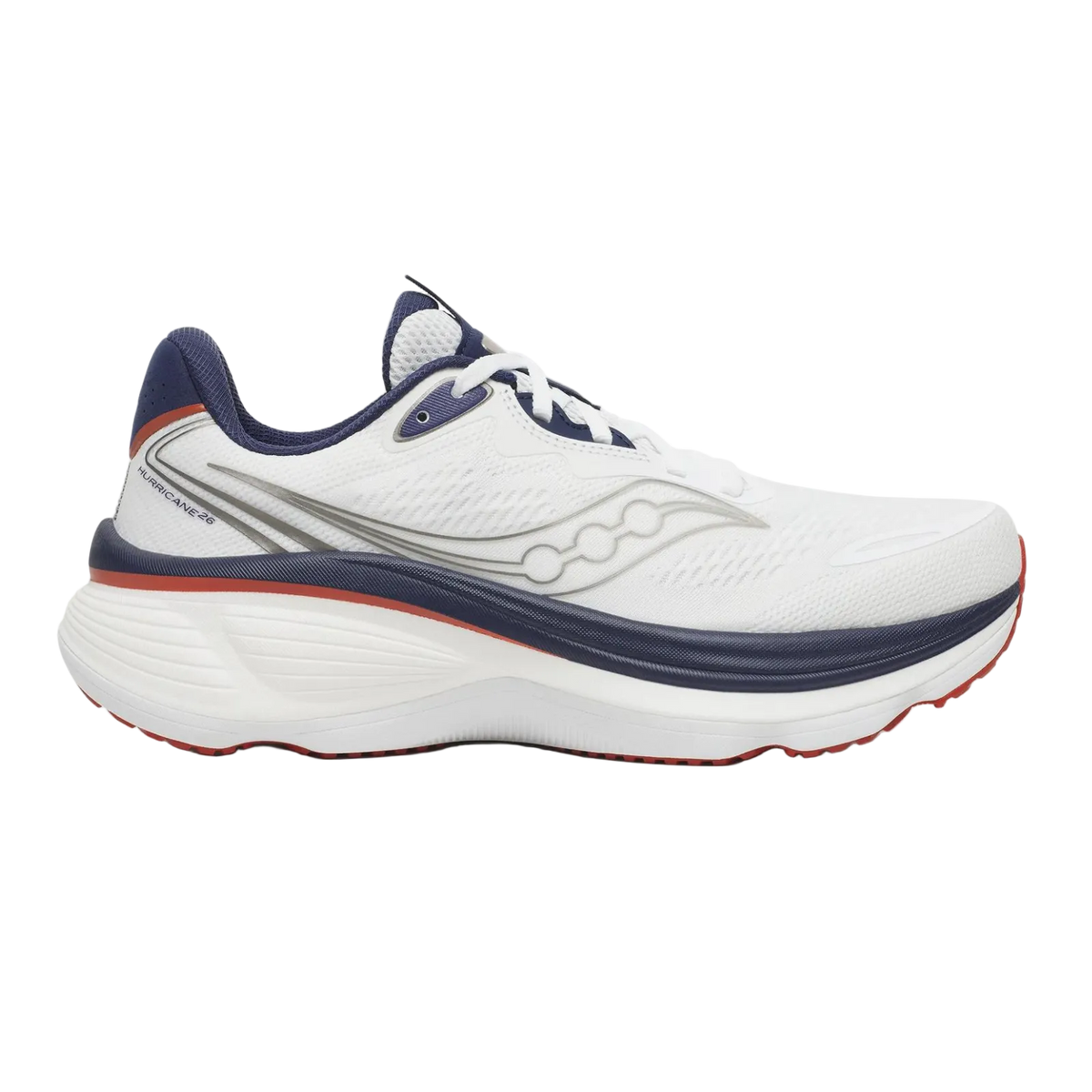 SAUCONY Hurricane 26 Mens FOOTWEAR - Mens Stability Cushioned WHITE/NAVAL