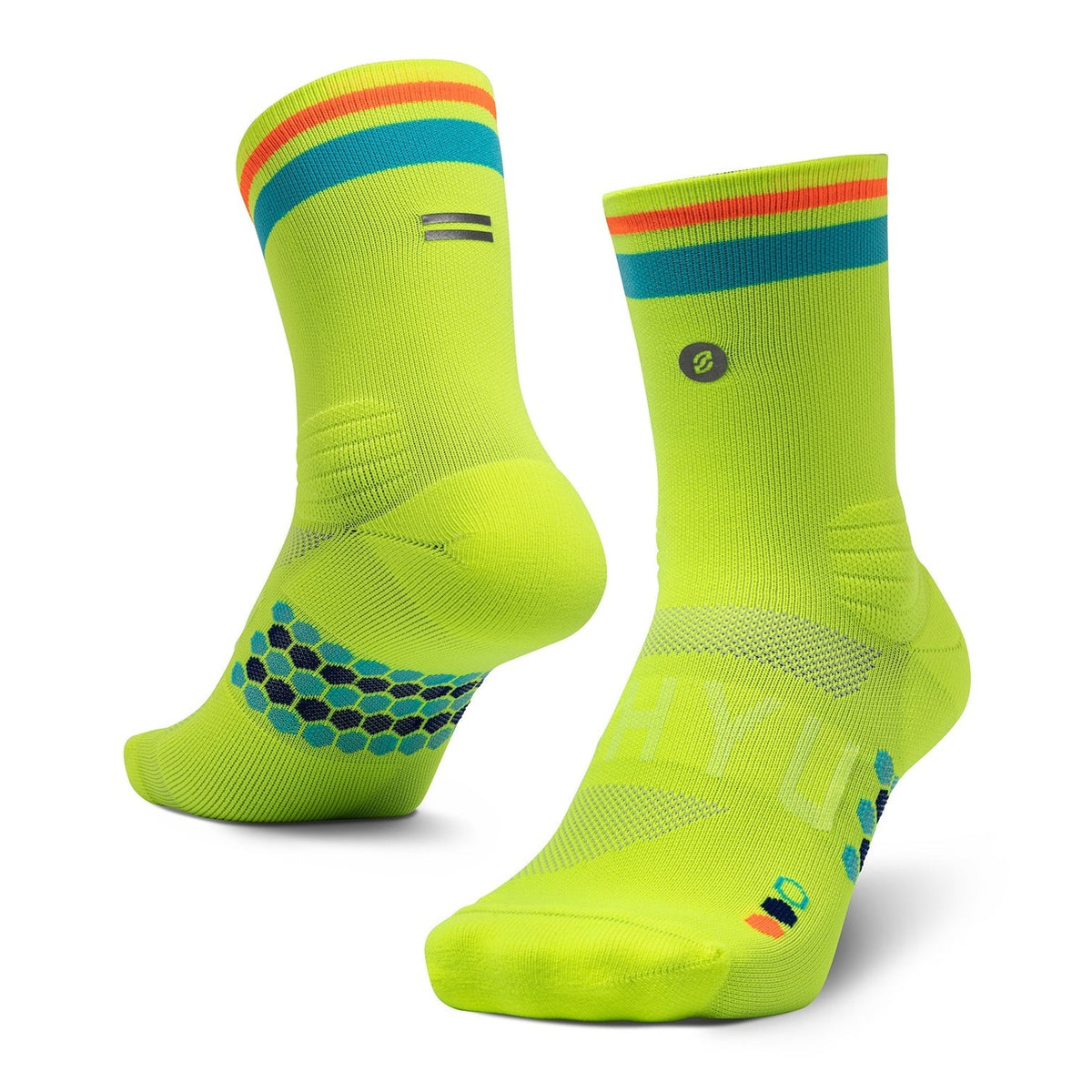 SHYU Racing Half Crew Sock GEAR - Socks VOLT / PACIFIC / ORANGE