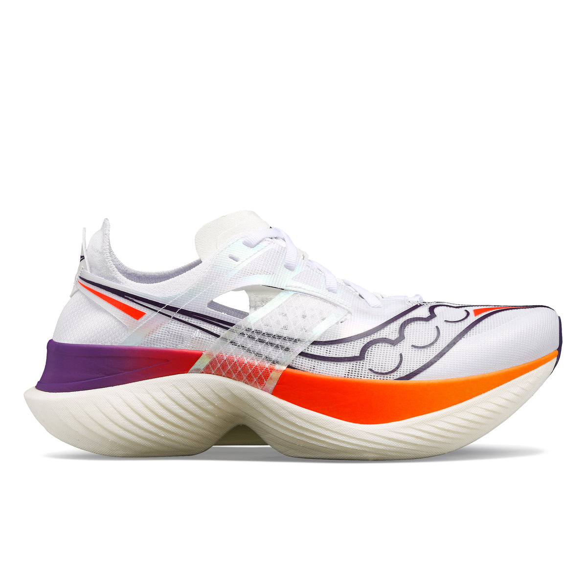 SAUCONY Endorphin Elite Mens FOOTWEAR - Mens Carbon Plate WHITE/VIZIRED