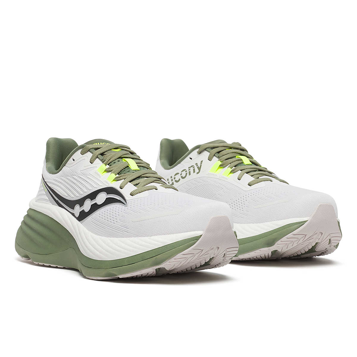 SAUCONY Hurricane 24 Mens FOOTWEAR - Mens Stability Cushioned WHITE/OLIVINE