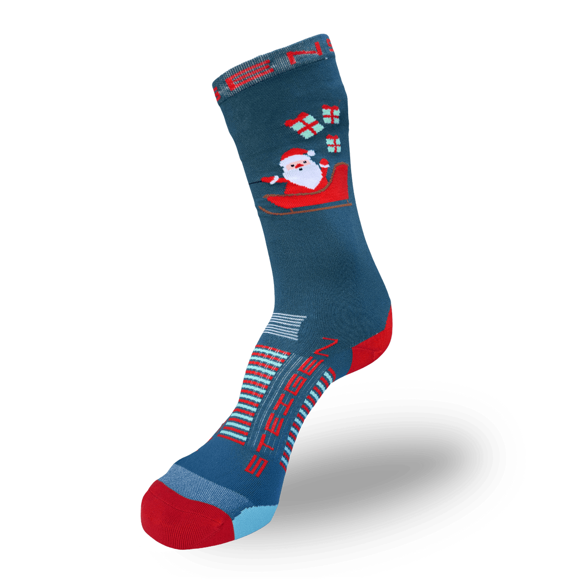 STEIGEN 3/4 Length Running Socks GEAR - Socks SANTA'S SLEIGH
