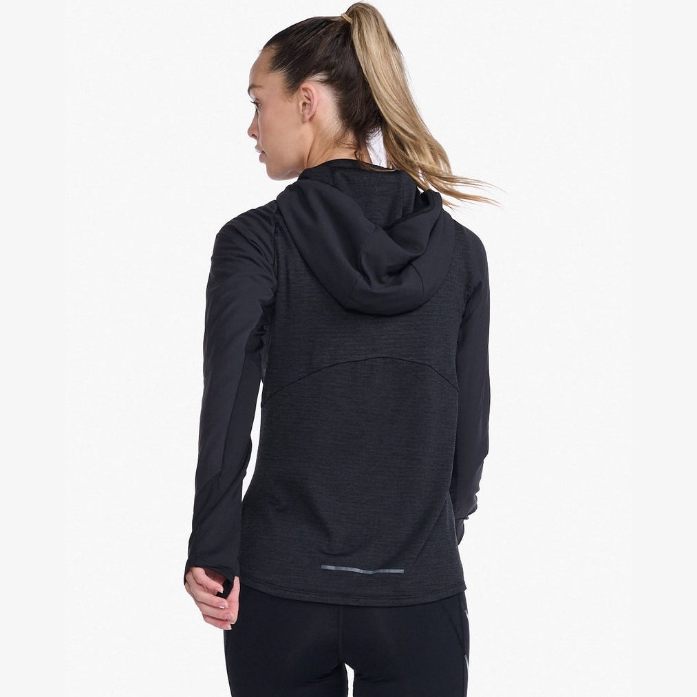 2XU Ignition Shield Hooded Mid-Layer Womens APPAREL - Womens Jackets BLACK/BLACK REFLECTIVE