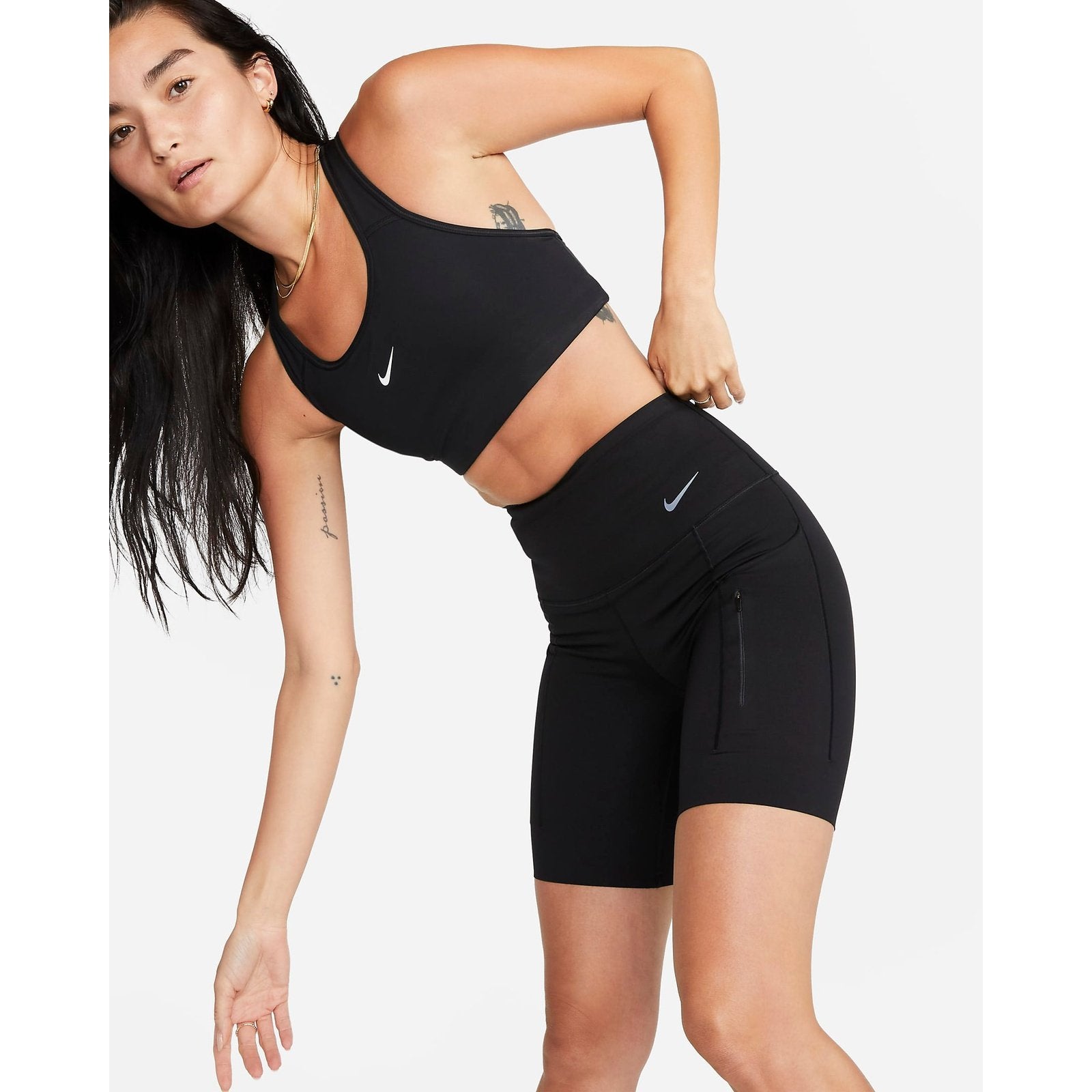 NIKE Womens Go Bike Shorts APPAREL - Womens Tights BLACK/BLACK