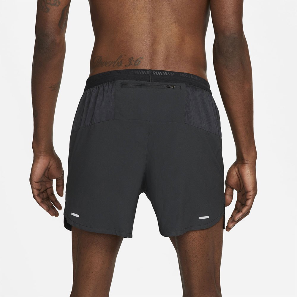 NIKE Stride Shorts 5 Inch Mens APPAREL - Mens Shorts BLACK/BLACK/SILVER REFLECTIVE
