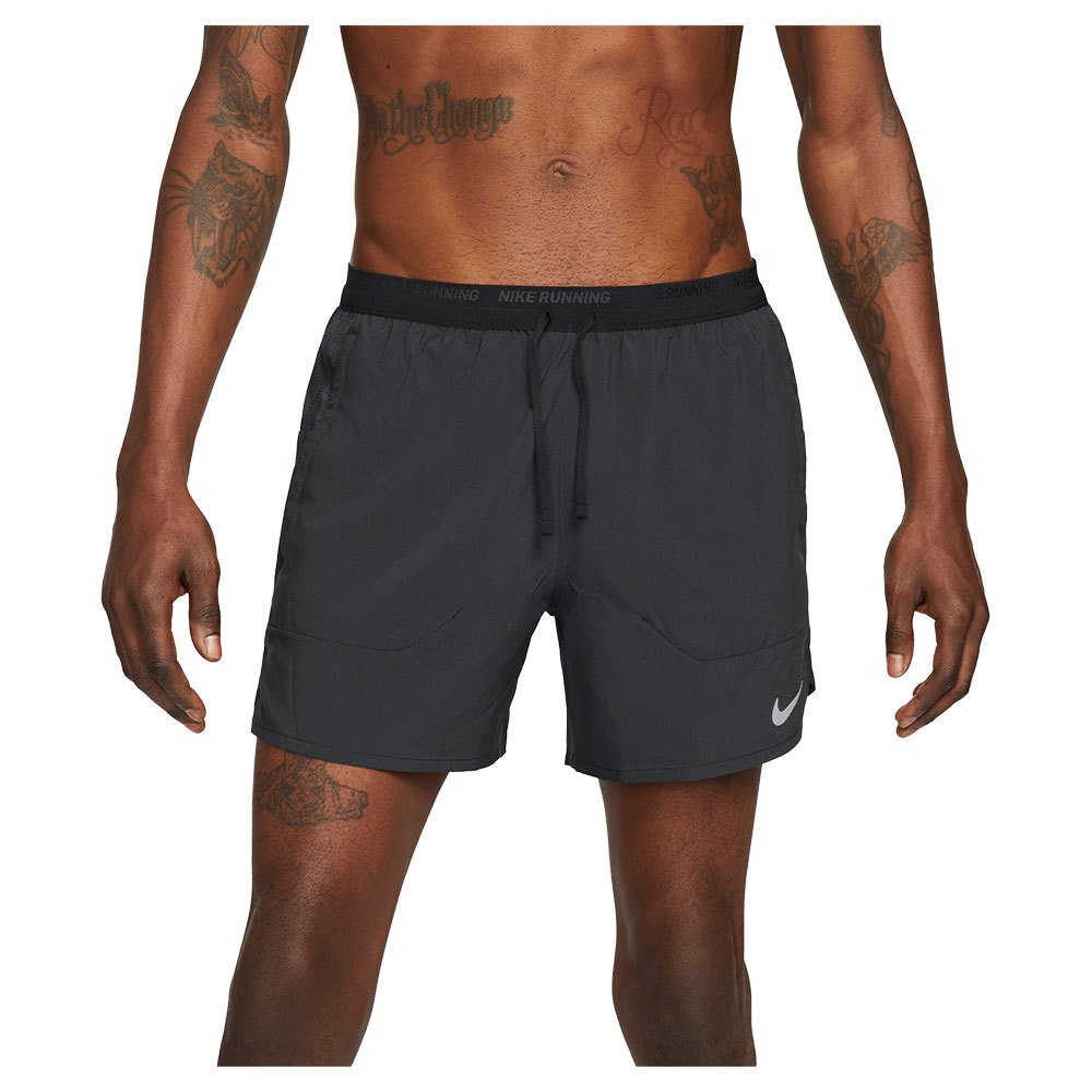 Nike Stride Shorts 5 Inch Mens APPAREL - Mens Shorts BLACK/BLACK/SILVER REFLECTIVE