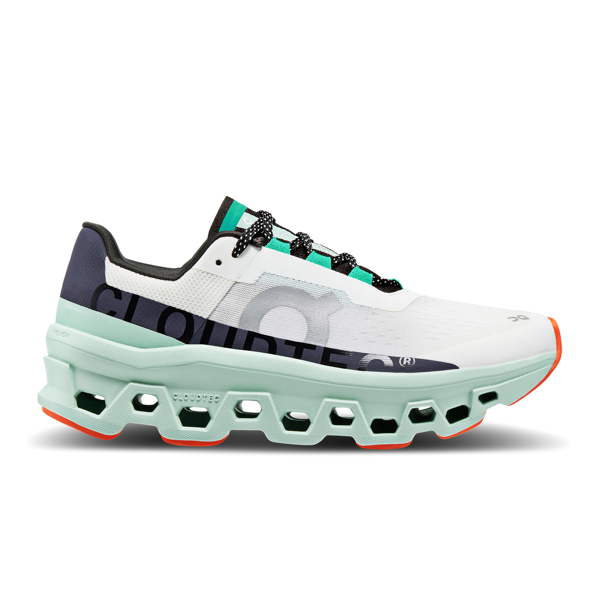 ON Cloudmonster Womens FOOTWEAR - Womens Neutral Cushioned UNDYED-WHITE/CREEK