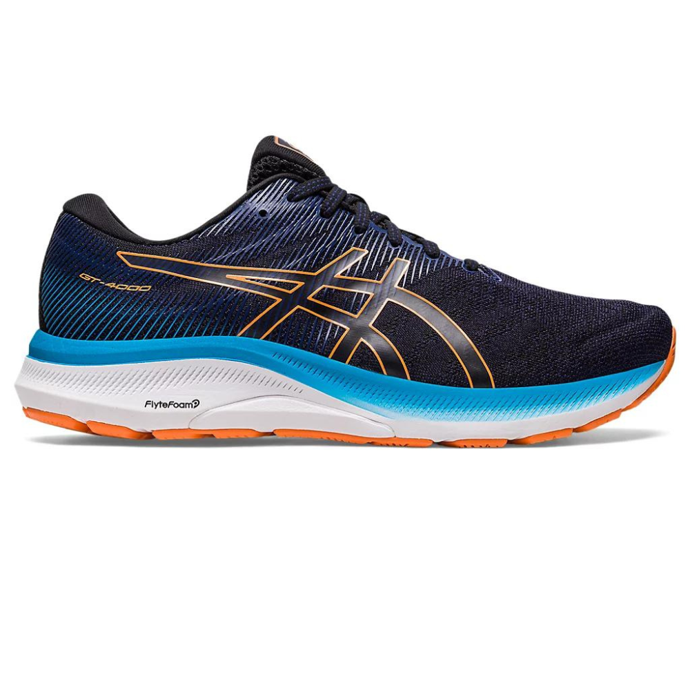 ASICS GT-4000 3 2E Wide Mens FOOTWEAR - Mens Stability Cushioned BLACK/SUN PEACH