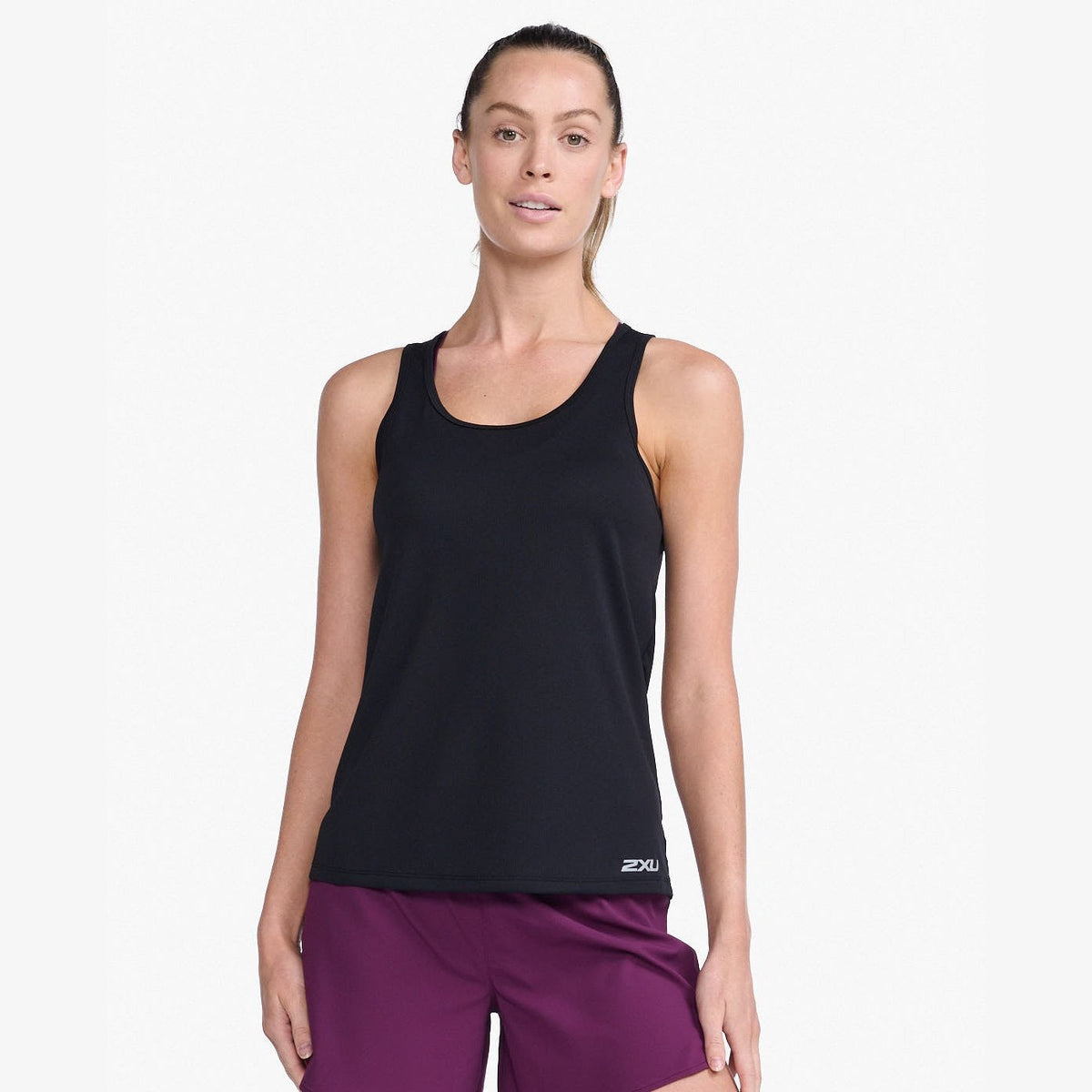 2XU Aero Singlet Womens APPAREL - Womens Tanks BLACK/SILVER REFLECTIVE