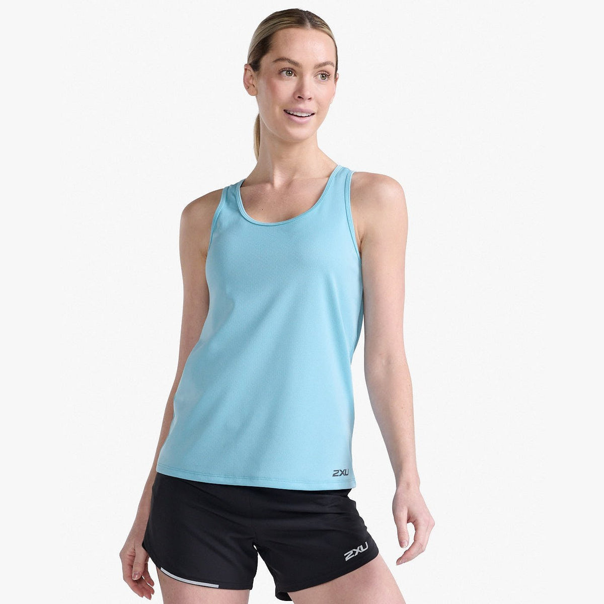 2XU Aero Singlet Womens APPAREL - Womens Tanks BLUEJAY/BLACK REFLECTIVE
