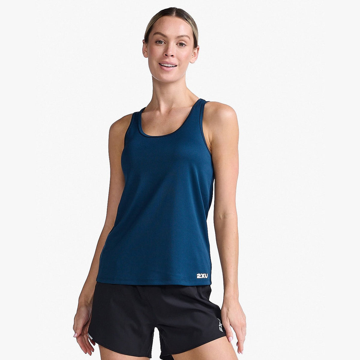 2XU Aero Singlet Womens APPAREL - Womens Tanks MOONLIGHT/WHITE REFLECTIVE