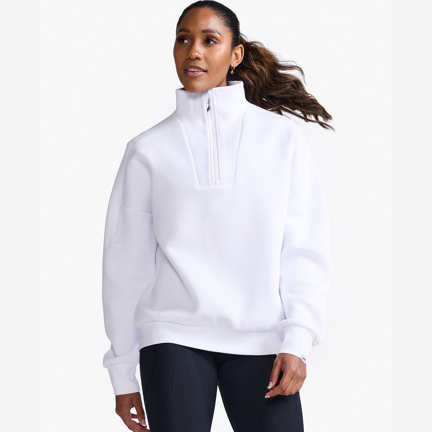 2XU Form 1/2 Zip Womens APPAREL - Womens Long Sleeve Tops WHITE/ HARBOUR MIST