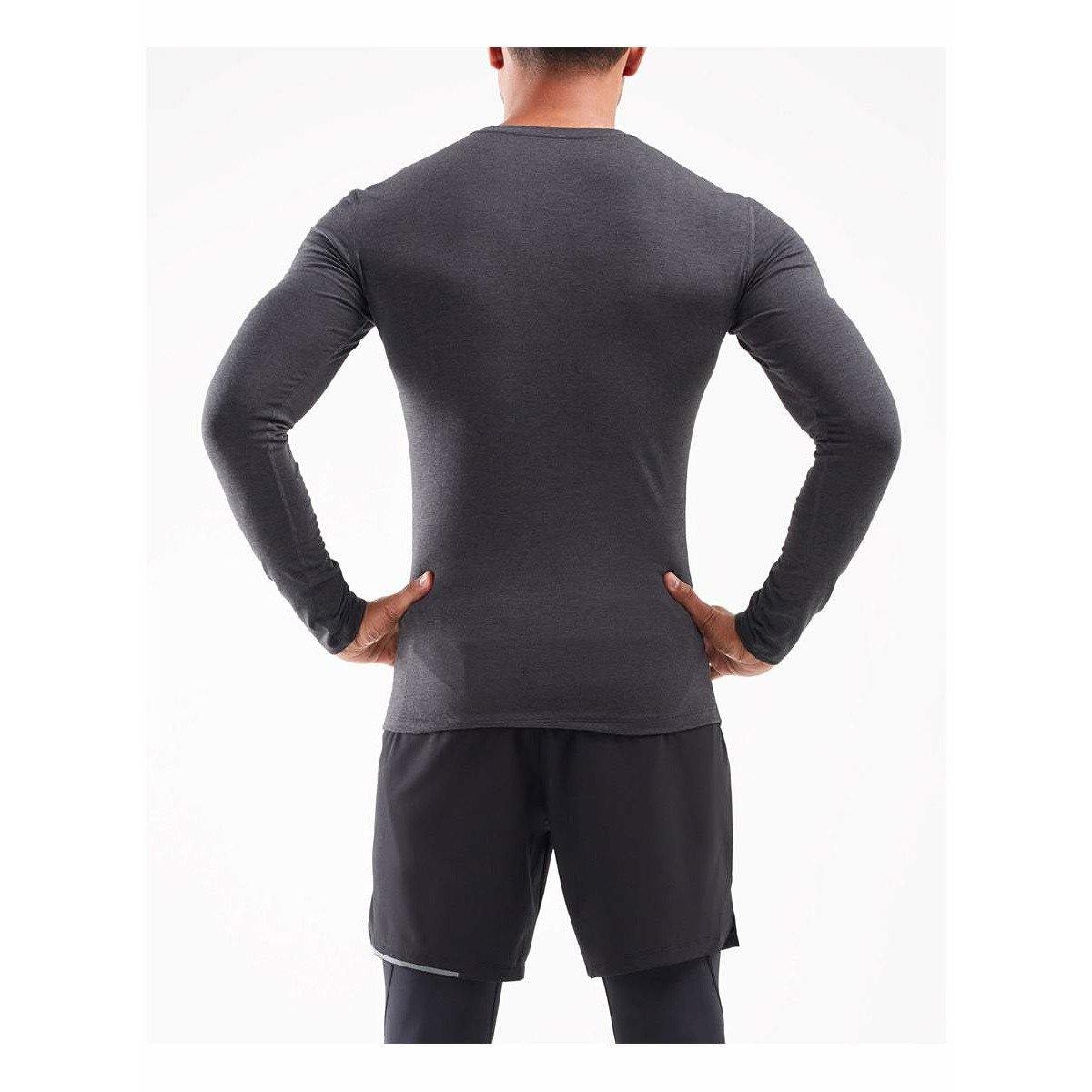 2XU Ignition Base Layer L/S Mens APPAREL - Mens Tops BLACK MARLE/SILVER REFLECTIVE