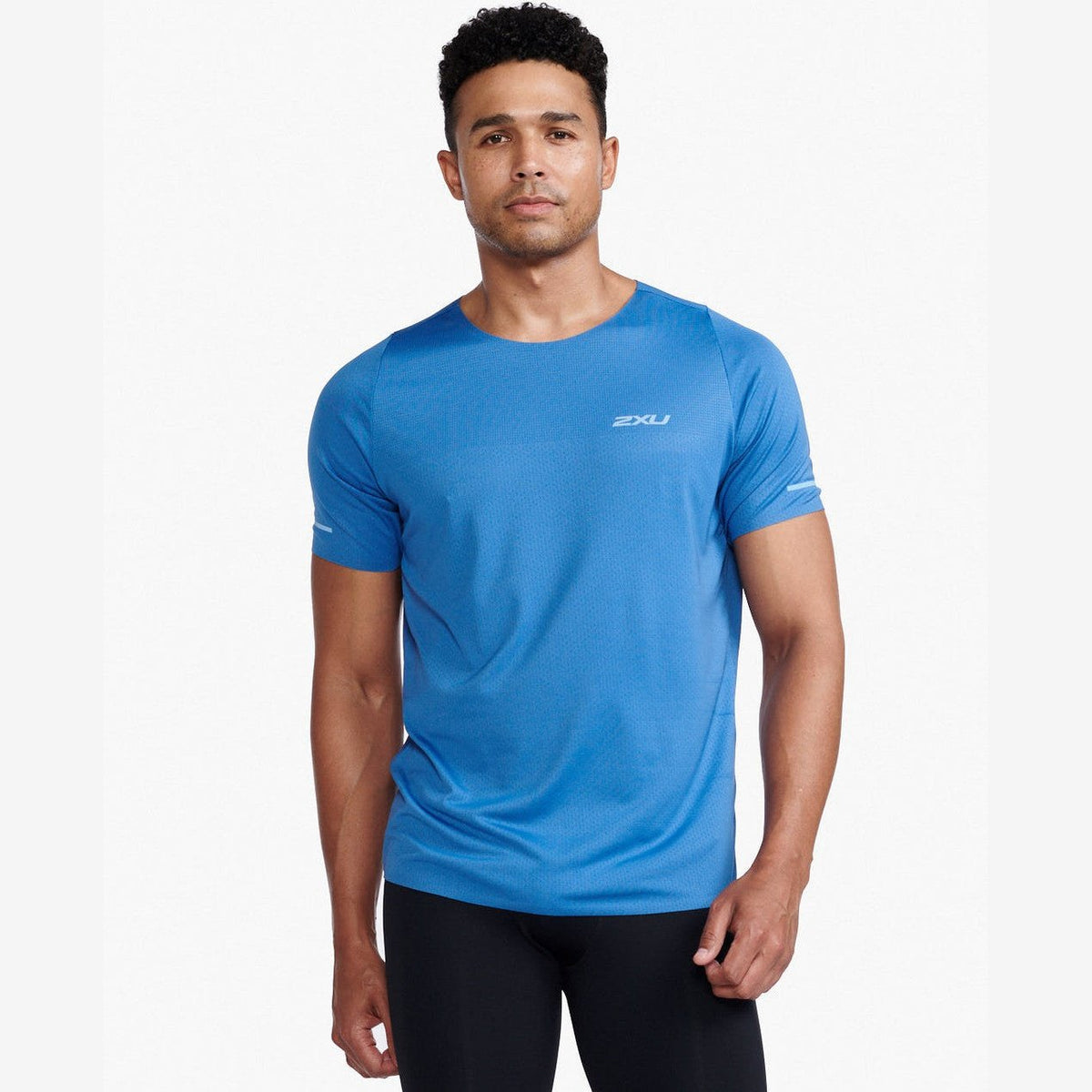 2XU Light Speed Tech Tee Mens APPAREL - Mens T-Shirts STARLING/BLACK REFLECTIVE