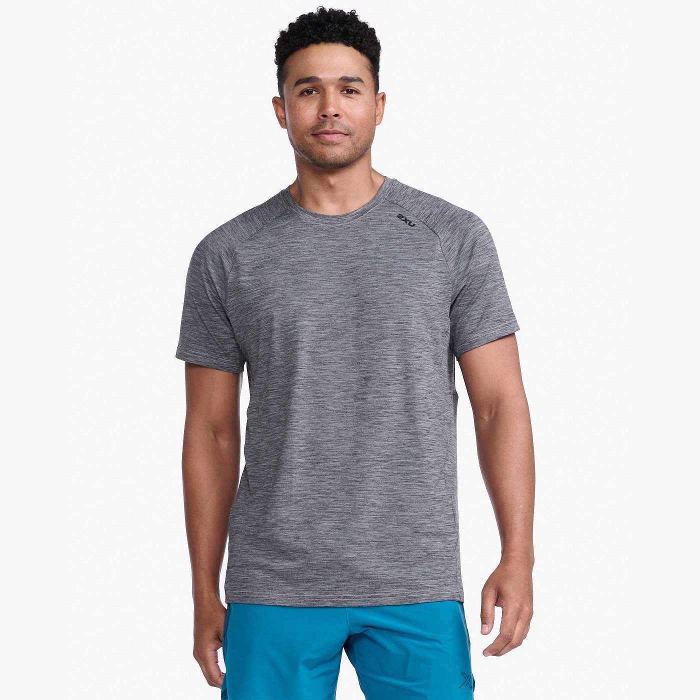 2XU Motion Tee Mens APPAREL - Mens T-Shirts HARBOR MIST/BLACK