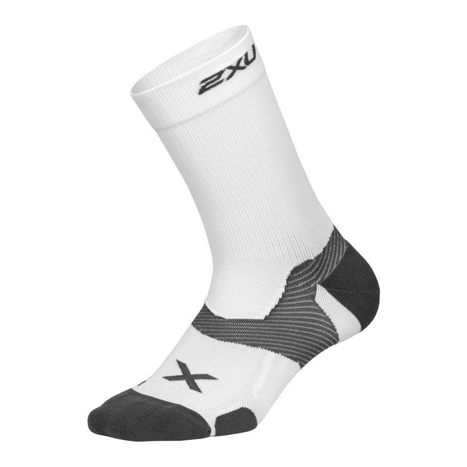 2XU Vectr Cushion Crew Sock GEAR - Socks WHITE/ BLACK
